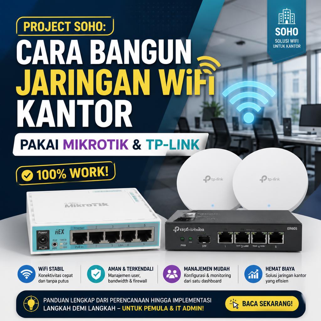 Project SOHO: Cara Bangun Jaringan WiFi Kantor Pakai MikroTik & TP-Link (100% Work!)
